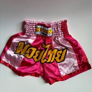 EUC Pink Satin Muay Thai boxing shorts